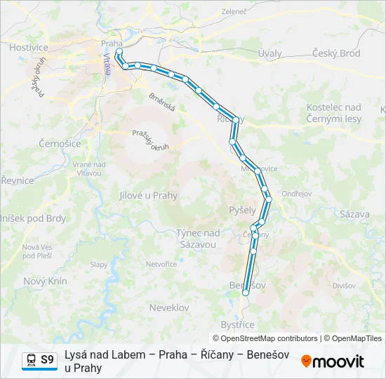 S9 Train Line Map