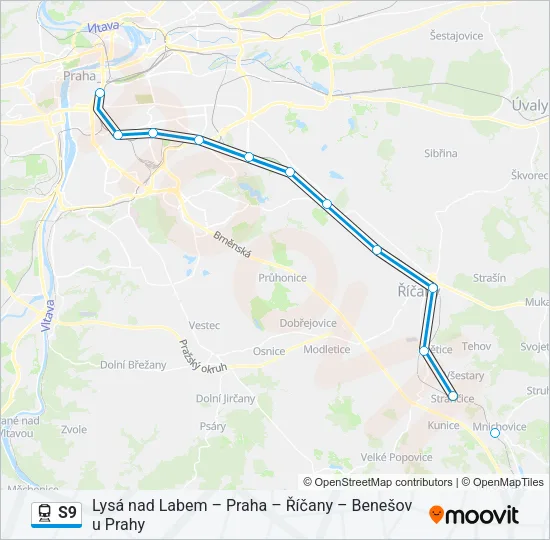 S9 Train Line Map
