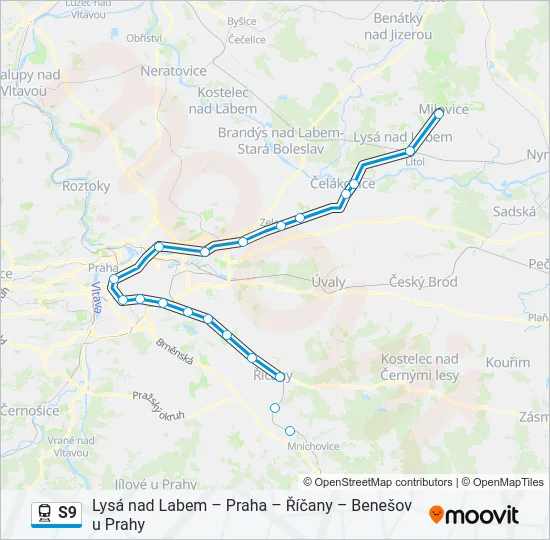 S9 Train Line Map