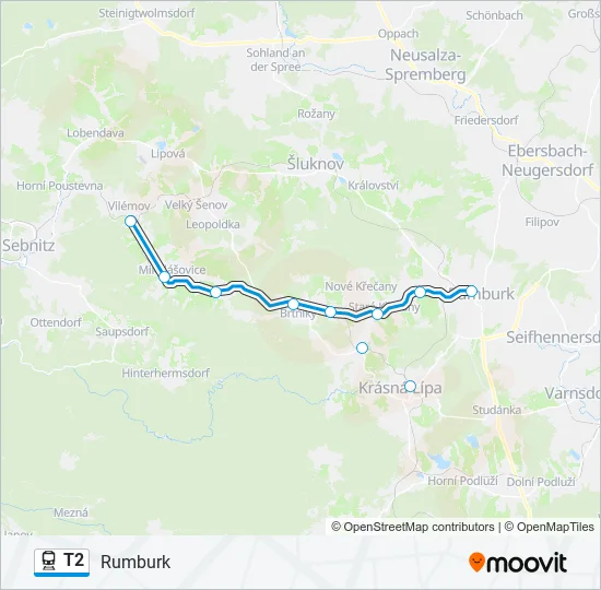 T2 Train Line Map