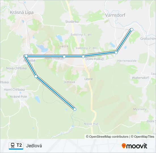 T2 Train Line Map