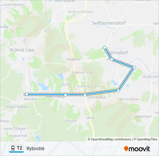 T2 Train Line Map