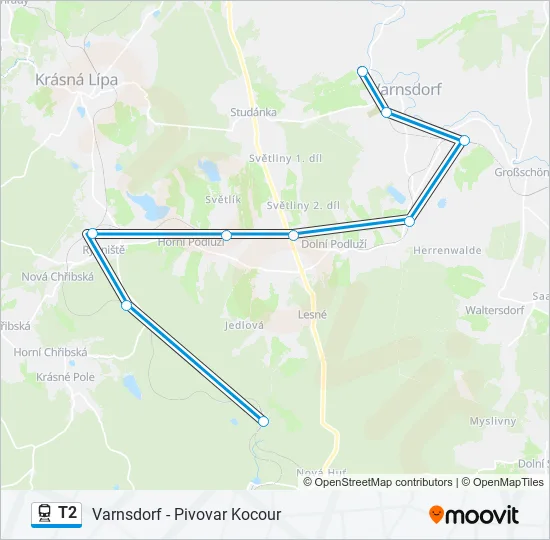 T2 Train Line Map