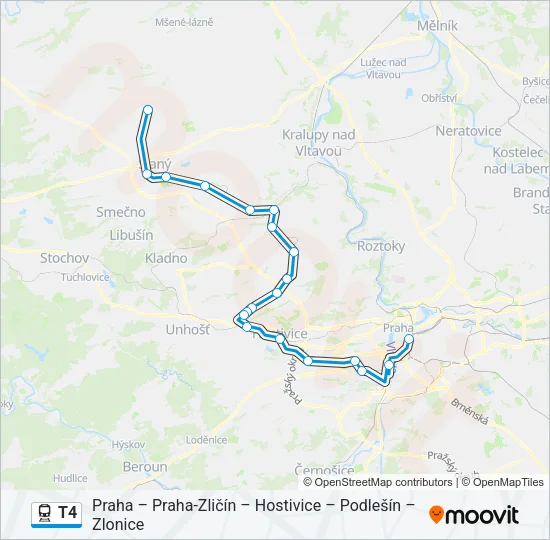 T4 Train Line Map
