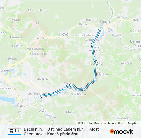 U1 Train Line Map