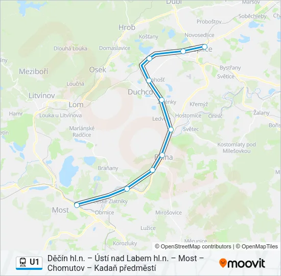 U1 Train Line Map