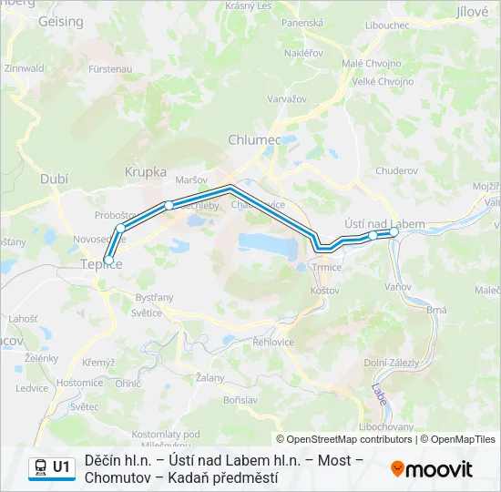 U1 Train Line Map