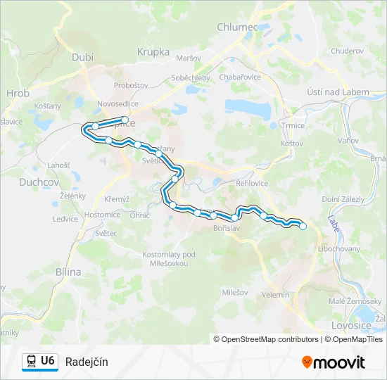 Поезд U6: карта маршрута