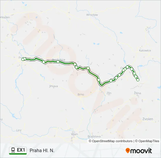 EX1 Train Line Map