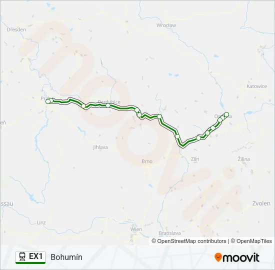 EX1 Train Line Map
