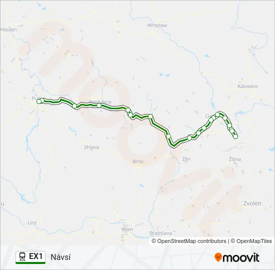 EX1 Train Line Map
