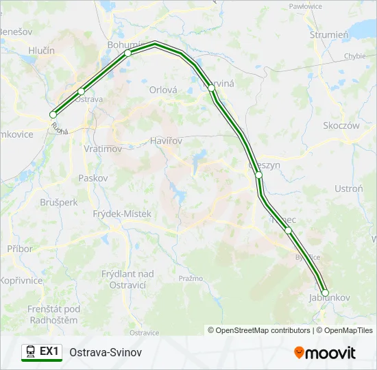 EX1 Train Line Map