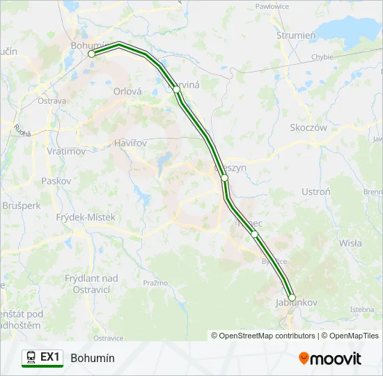 EX1 Train Line Map