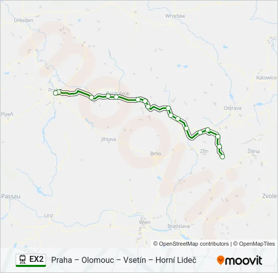 EX2 Train Line Map