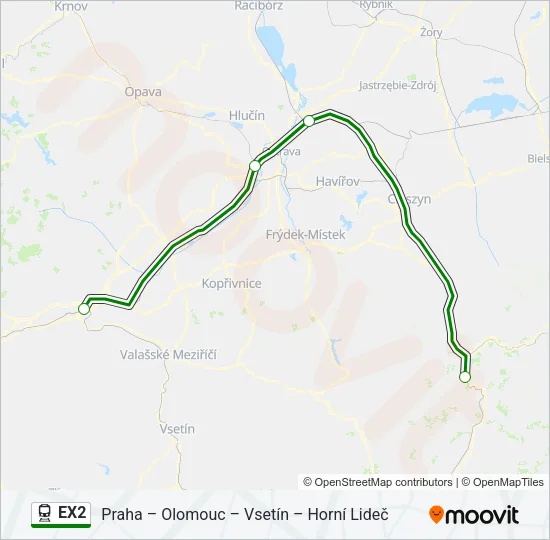 EX2 Train Line Map