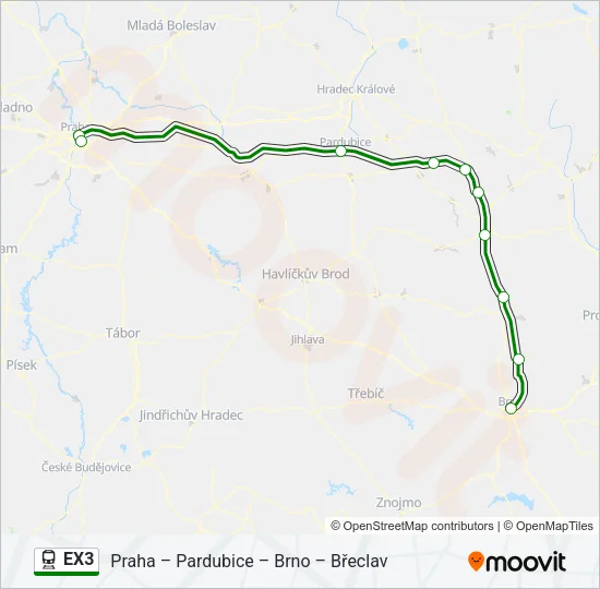 EX3 Train Line Map