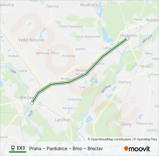 EX3 Train Line Map