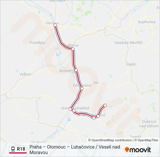 R18 Train Line Map