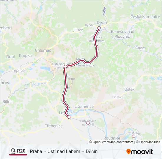 Поезд R20: карта маршрута