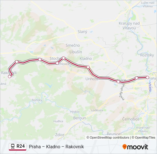 Поезд R24: карта маршрута