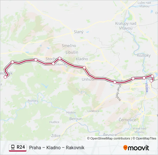 Поезд R24: карта маршрута