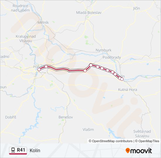Поезд R41: карта маршрута