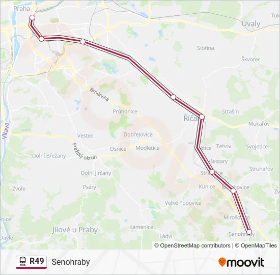 Поезд R49: карта маршрута