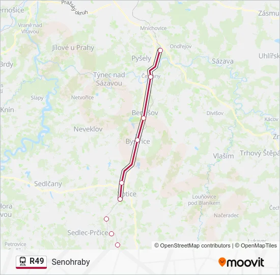 Поезд R49: карта маршрута