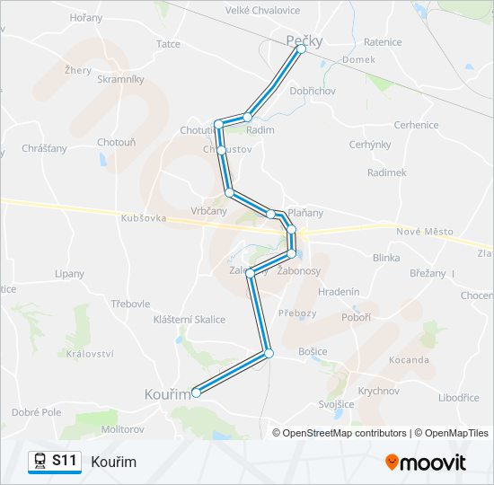 Поезд S11: карта маршрута