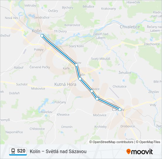 Поезд S20: карта маршрута