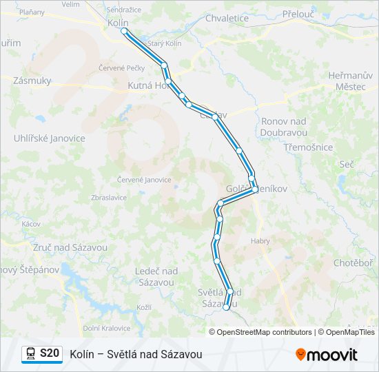 Поезд S20: карта маршрута