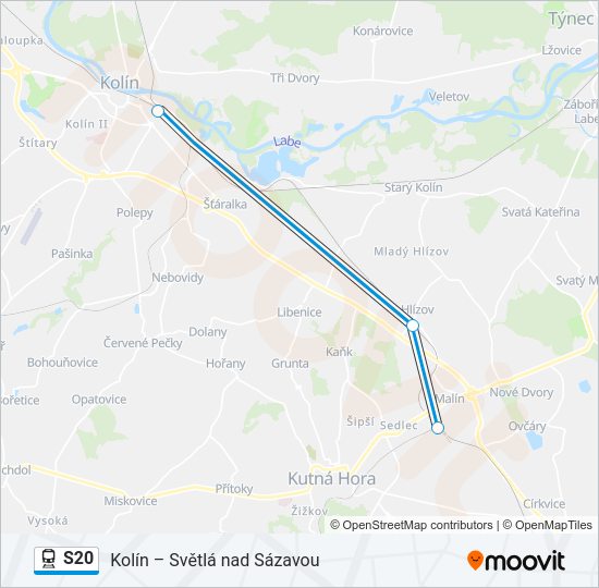 Поезд S20: карта маршрута
