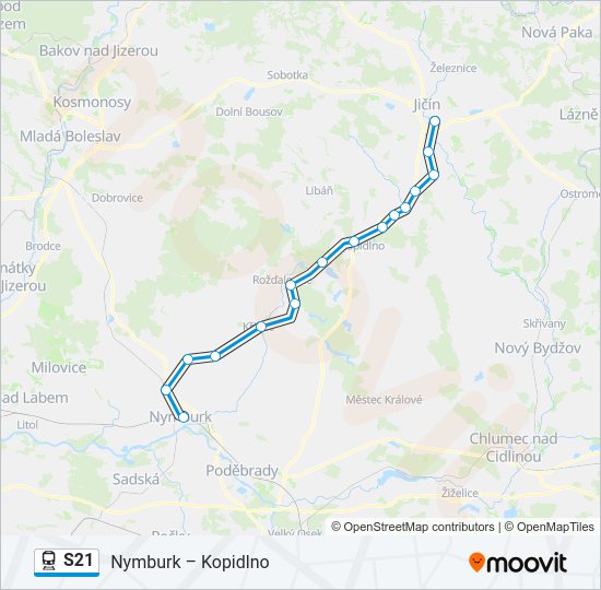 Поезд S21: карта маршрута