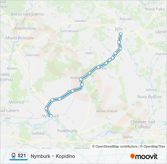 Поезд S21: карта маршрута