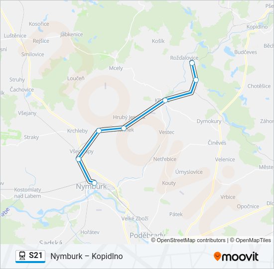 Поезд S21: карта маршрута