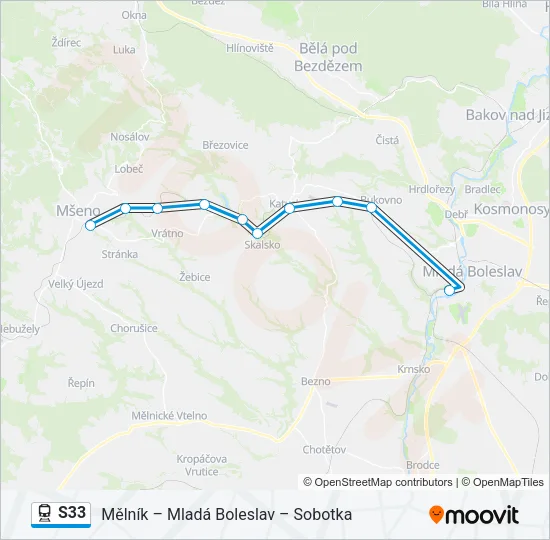 S33 Train Line Map
