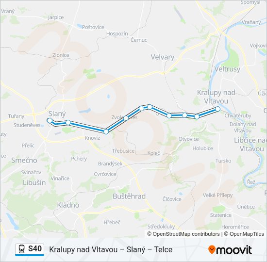 Поезд S40: карта маршрута
