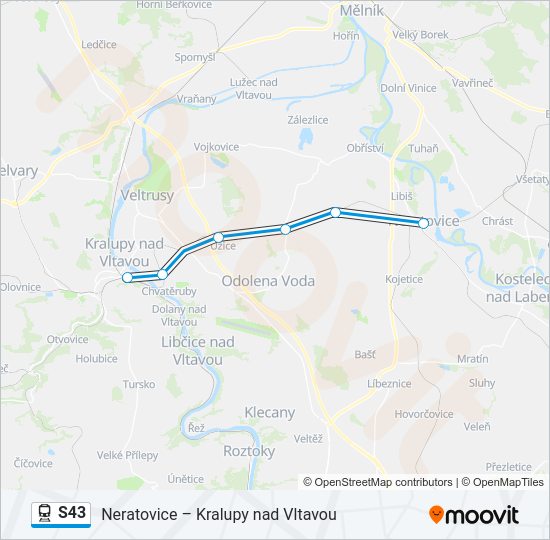 Поезд S43: карта маршрута
