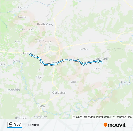 Поезд S57: карта маршрута