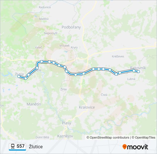 Поезд S57: карта маршрута