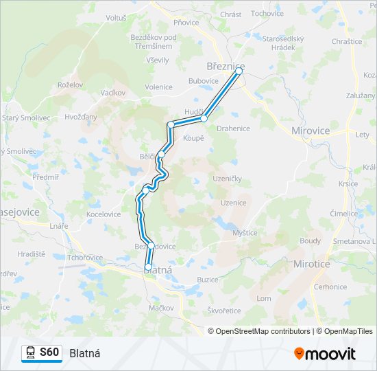 Поезд S60: карта маршрута