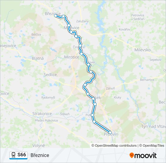 Поезд S66: карта маршрута