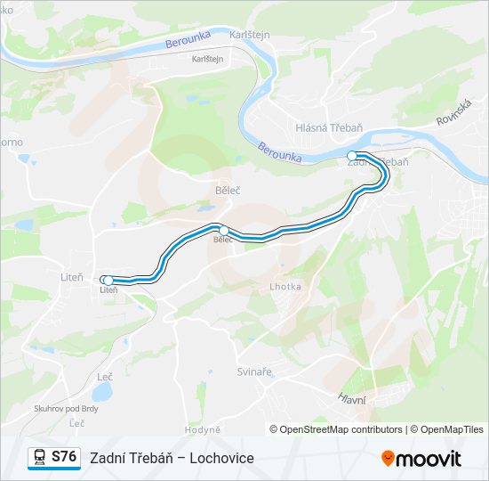 Поезд S76: карта маршрута
