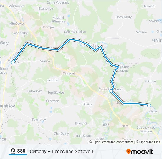 Поезд S80: карта маршрута