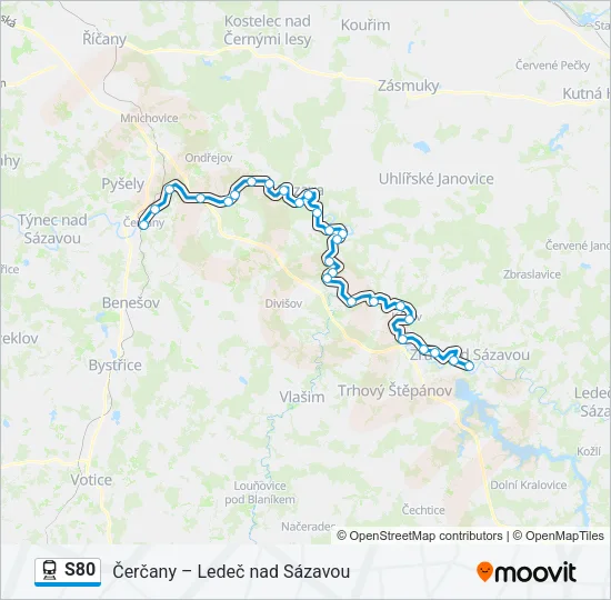 Поезд S80: карта маршрута