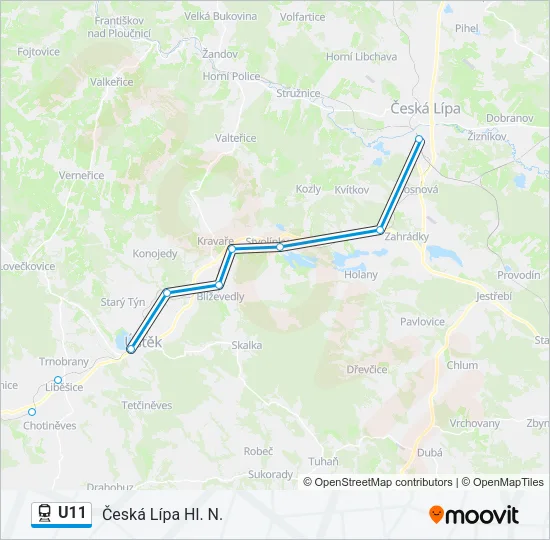 U11 Train Line Map