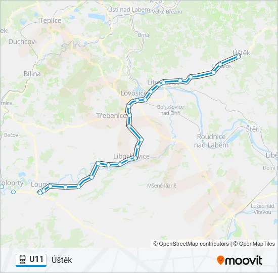U11 Train Line Map