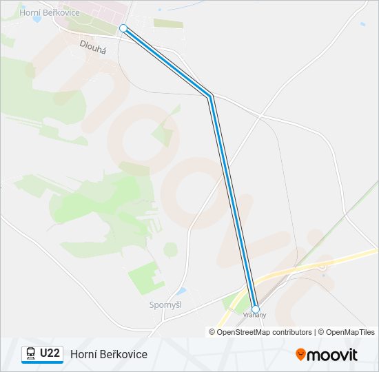 Поезд U22: карта маршрута