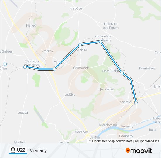 Поезд U22: карта маршрута