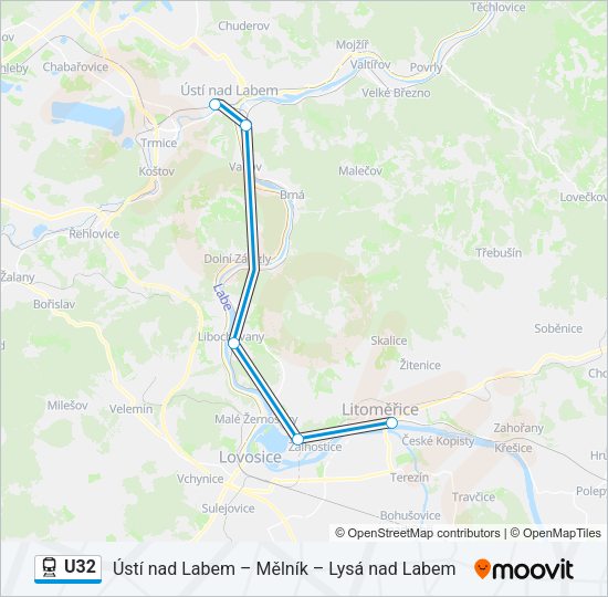 Поезд U32: карта маршрута